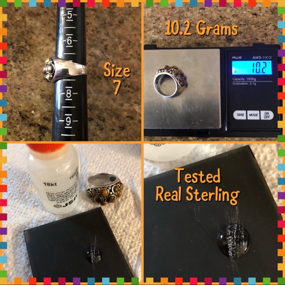 🌟SOLD!🌟925 Silver Tiger’s Eye Cabochon Dome Ring - Picture 5 of 6